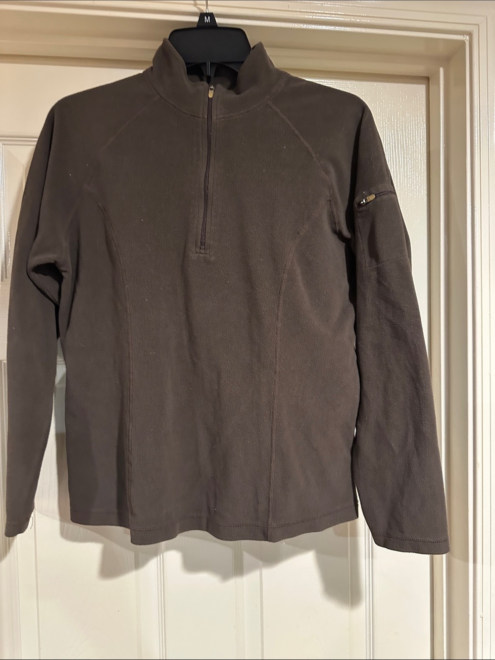 LL Bean Quarter-Zip Fleece Pullover in Dark Brown